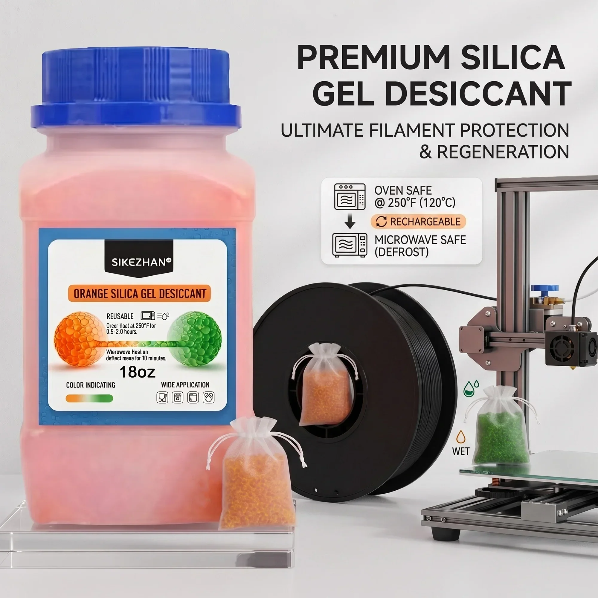 3D Printing Deck Box - Żel krzemionkowy pomarańczowy do filamentoch do