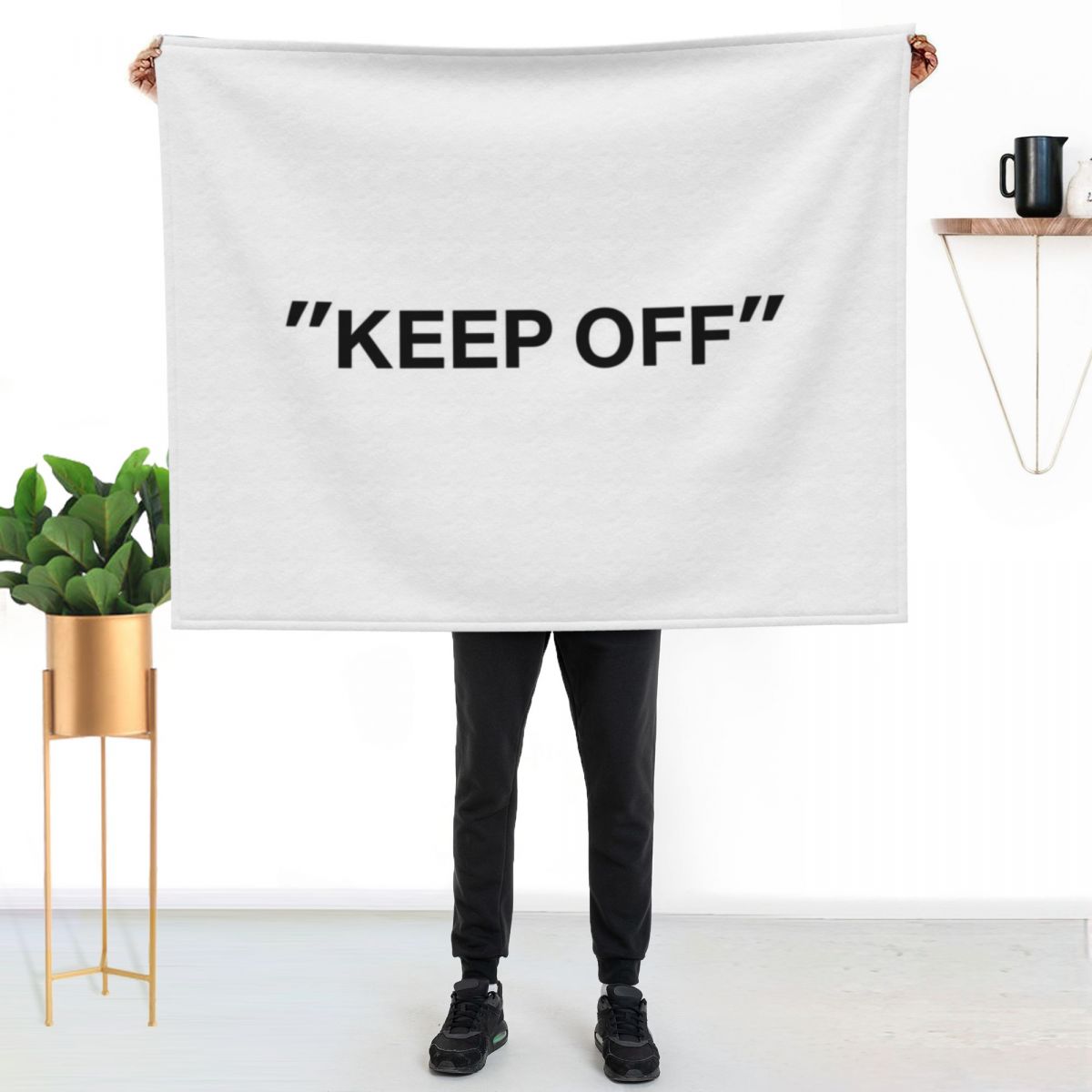 Koc z cytatami KEEP OFF, luksu – 3D Printing Quotation recenzja i cena