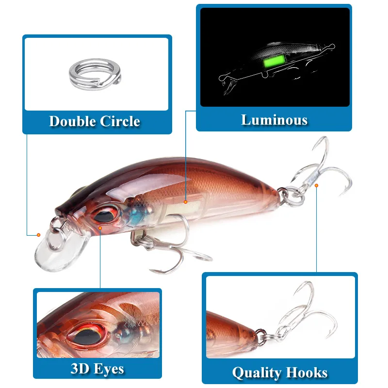 3D Eyes Luminous Minnow Fishin – 3D Printing Lure recenzja i cena